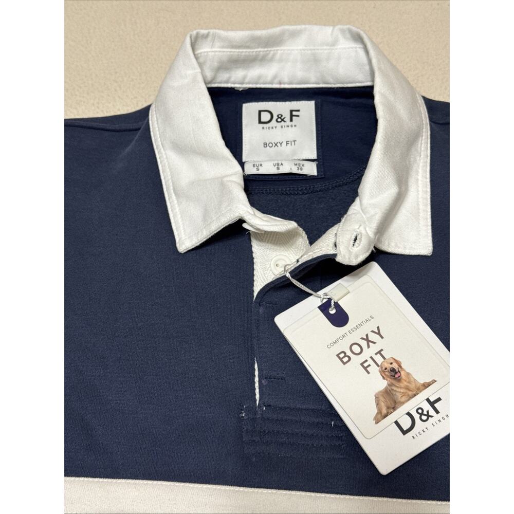 D&F Ricky Singh Mens Multicolor Long Sleeve Boxy Fit Rugby Size Small - Picture 8 of 13